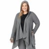 Womens * | Plus Size Cuddl Duds Fleecewear With Stretch Long Sleeve Hooded Wrap