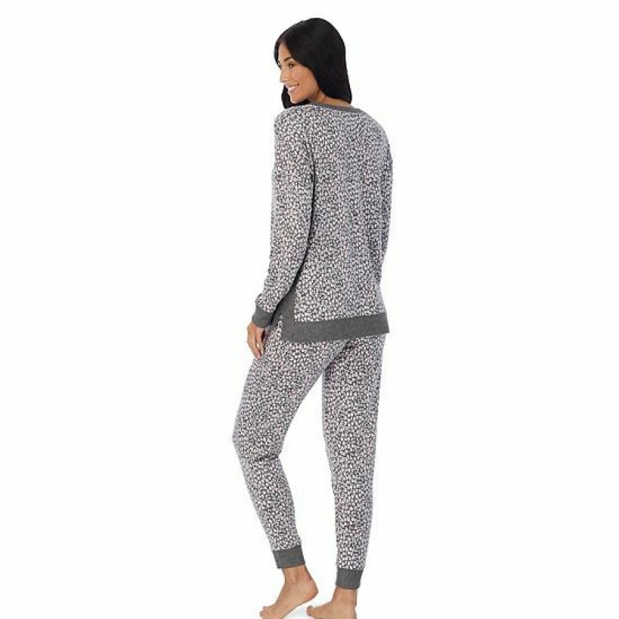 Womens * | Women'S Cuddl Duds Kangaroo Pocket Pajama Top And Banded Bottom Pajama Pants Sleep Set