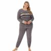 Womens * | Plus Size Cuddl Duds 3-Pc. Stretch Fleece Long Sleeve Pajama Top, Pajama Pants & Headband Set