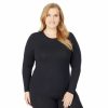 Womens * | Plus Size Cuddl Duds Softwear With Stretch Long Sleeve Crewneck Top