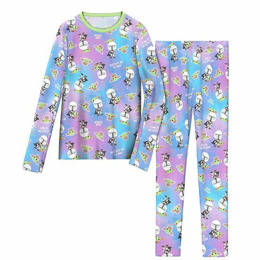 Womens * | Girls 7-16 Cuddl Duds Star Wars Grogu Stretch 2-Piece Base Layer Set