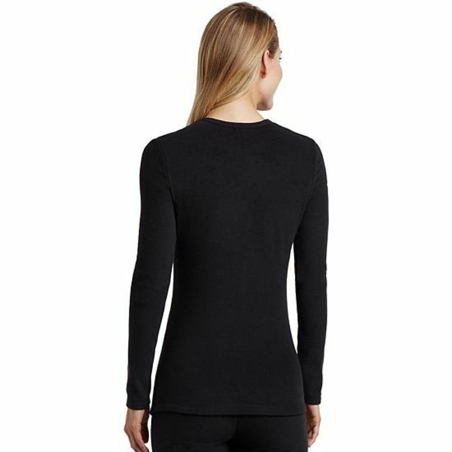 Womens * | Women'S Cuddl Duds Fleecewear With Stretch Long Sleeve Crewneck Top