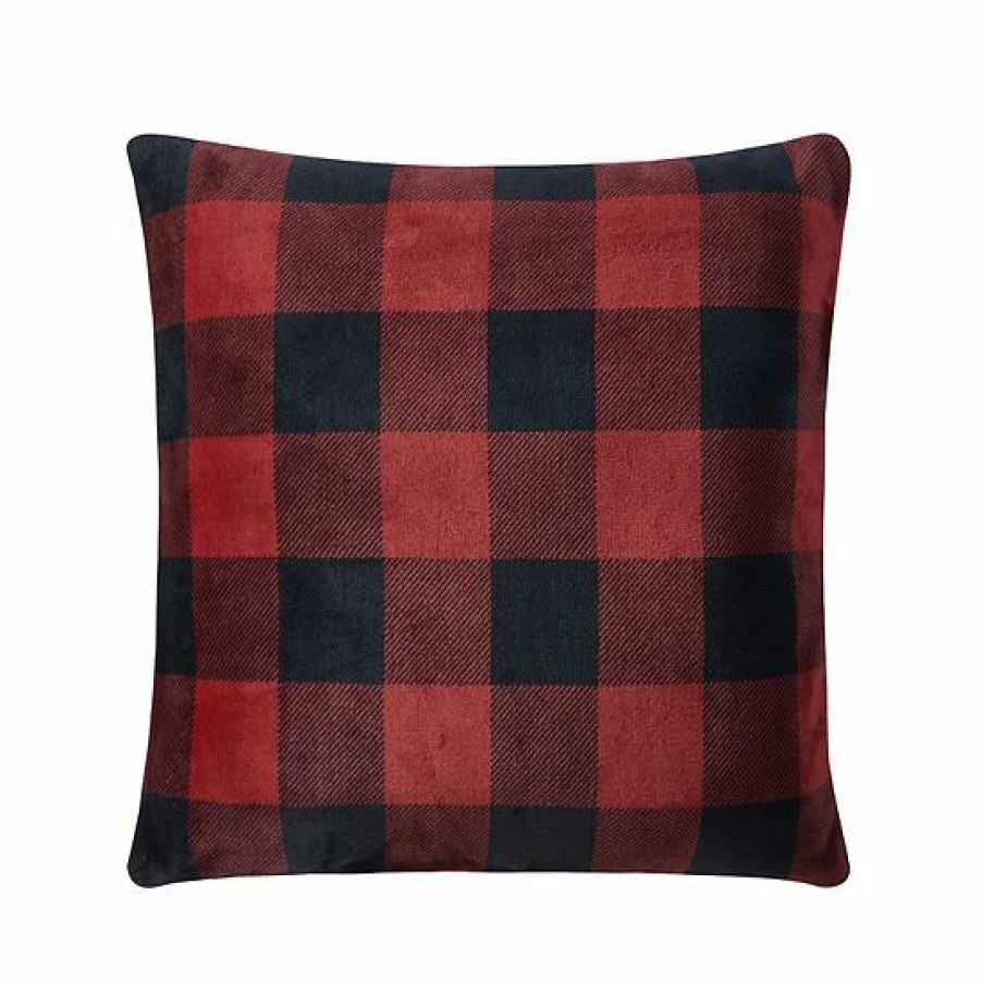 Home Decor * | Cuddl Duds Cozy Soft Buffalo Check Printed Plush Throw Pillow