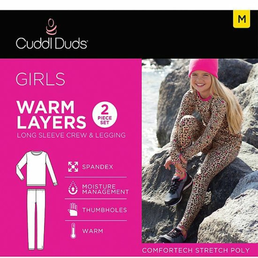 Womens * | Cuddl Duds Girls 7-16 Comfortech Stretch 2-Piece Base Layer Set