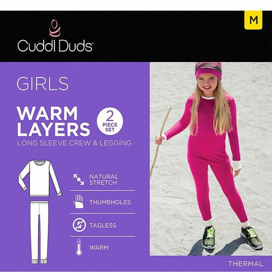 Womens * | Cuddl Duds Girls 7-16 Thermal 2-Piece Base Layer Set