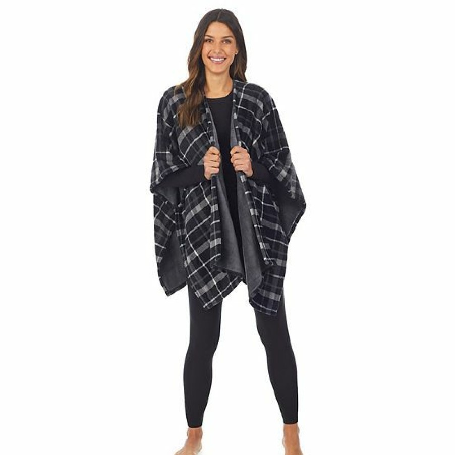 Womens * | Women'S Cuddl Duds Double Plush Reversible Wrap