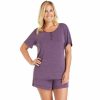 Womens * | Plus Size Cuddl Duds Essentials Pajama Tee & Pajama Boxers Sleep Set