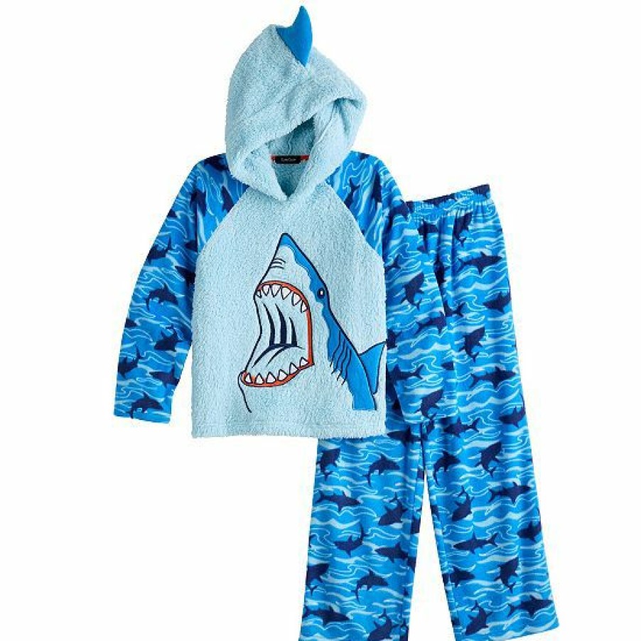 Womens * | Boys 6-16 Cuddl Duds Hooded Top & Bottoms Pajama Set