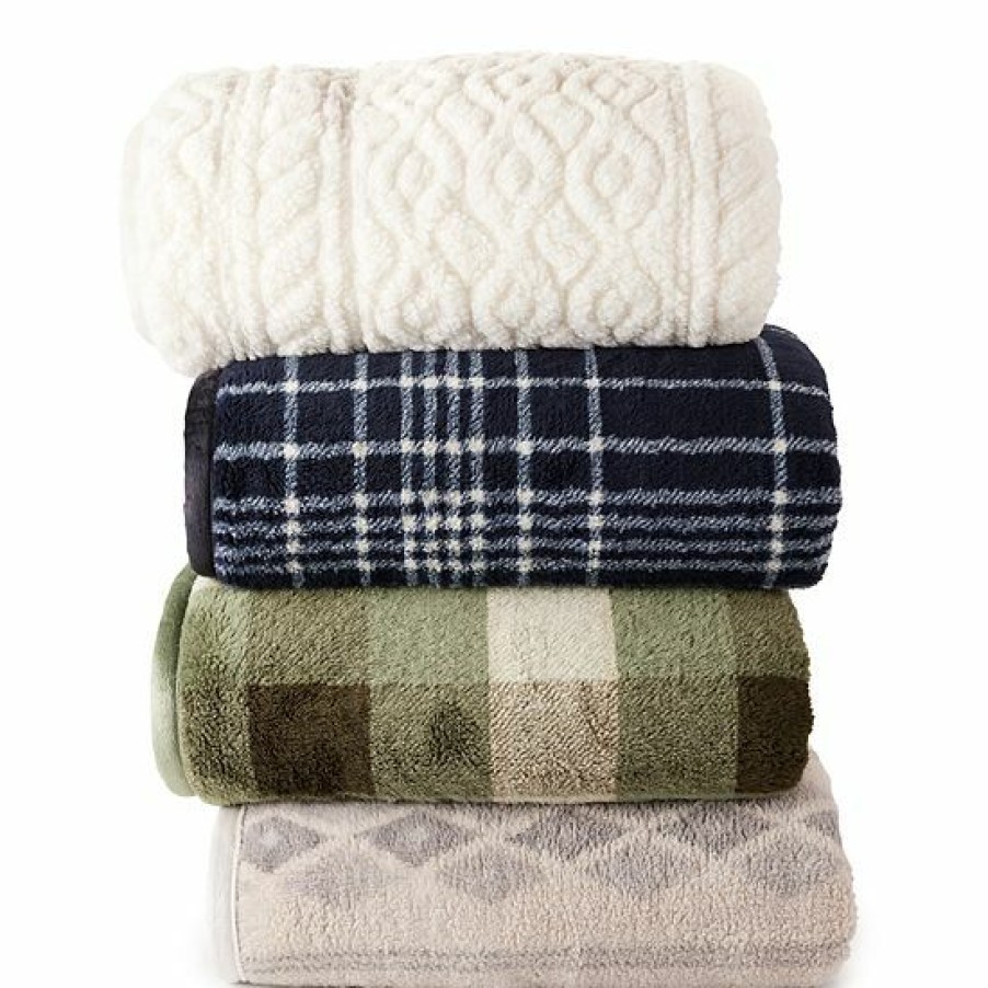 Bed & Bath * | Cuddl Duds Sherpa Throw