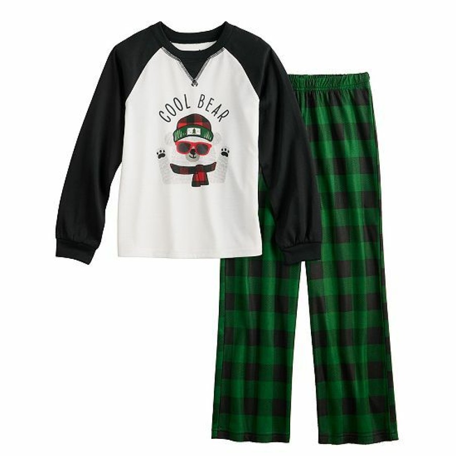 Womens * | Boys 8-20 Jammies For Your Families Beary Cool "Cool Bear" Pajama Set By Cuddl Duds