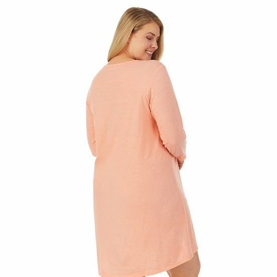 Womens * | Plus Size Cuddl Duds Essentials Long Sleeve Sleepshirt