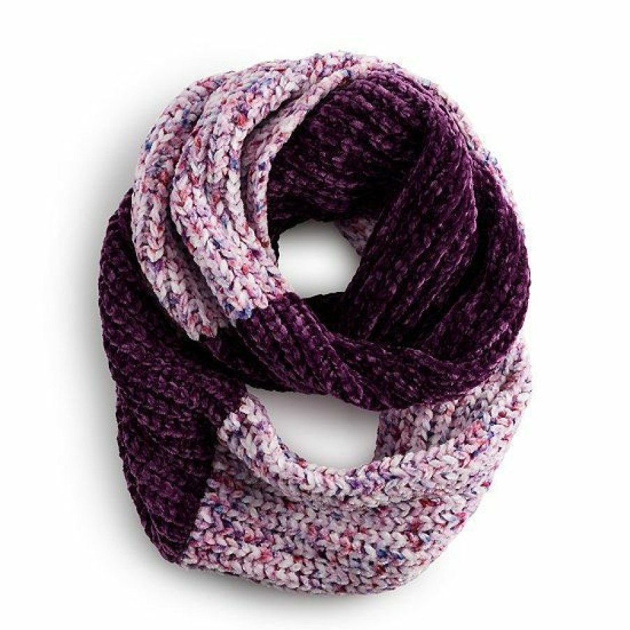 Womens * | Cuddl Duds Color Block Woman'S Chenille Infinity Scarf