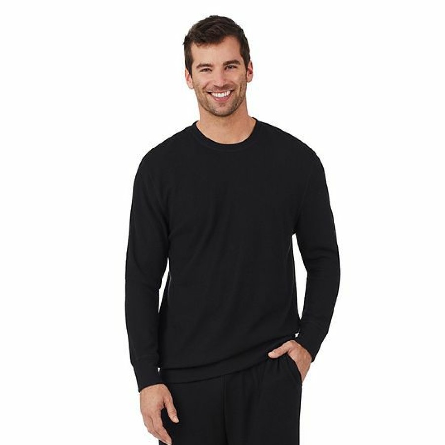 Womens * | Men'S Cuddl Duds Midweight Waffle Thermal Relaxed-Fit Top