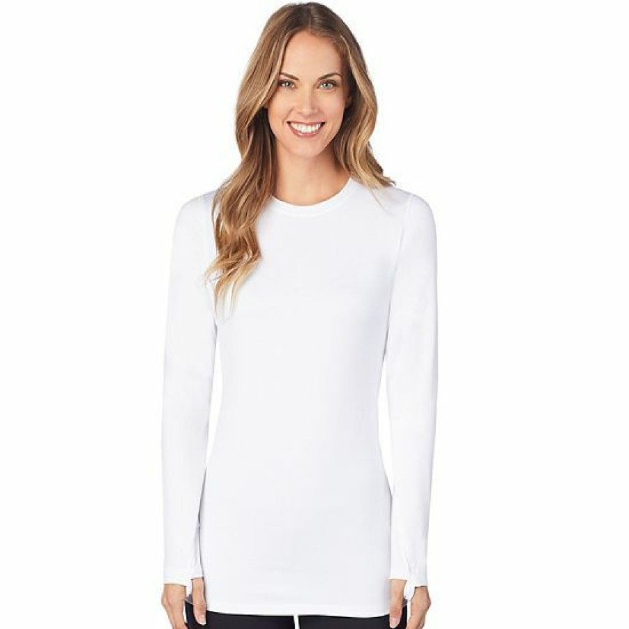 Womens * | Women'S Cuddl Duds Far-Infrared Enhance Long Sleeve Crewneck Top